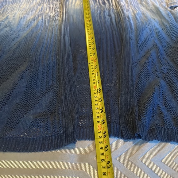 Size L. Multi Blue Colored Light Sweater/Cover Up - Picture 5 of 6